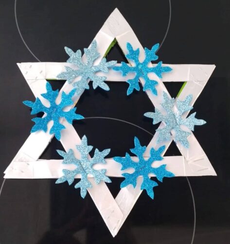 Estrela com flocos de neve
